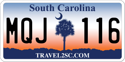 SC license plate MQJ116