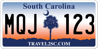 SC license plate MQJ123