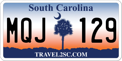 SC license plate MQJ129