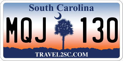 SC license plate MQJ130