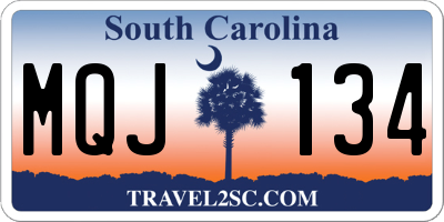 SC license plate MQJ134