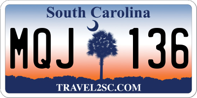 SC license plate MQJ136