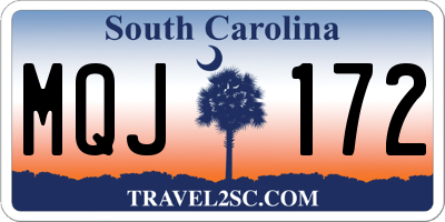 SC license plate MQJ172