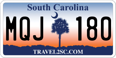 SC license plate MQJ180