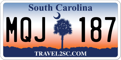 SC license plate MQJ187