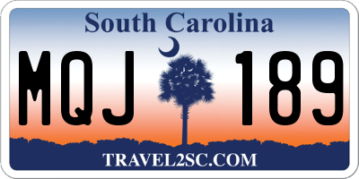 SC license plate MQJ189
