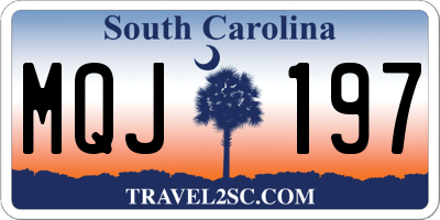 SC license plate MQJ197