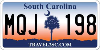 SC license plate MQJ198