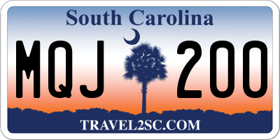 SC license plate MQJ200