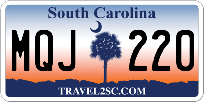 SC license plate MQJ220