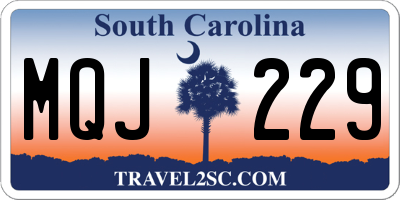 SC license plate MQJ229