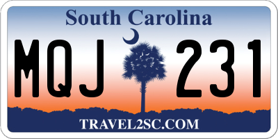 SC license plate MQJ231