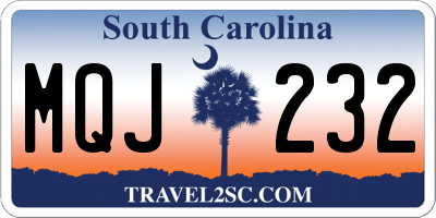 SC license plate MQJ232