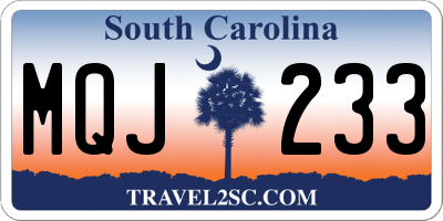 SC license plate MQJ233