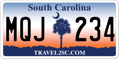 SC license plate MQJ234