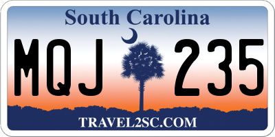 SC license plate MQJ235