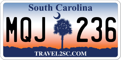 SC license plate MQJ236