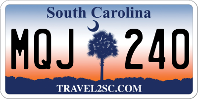 SC license plate MQJ240