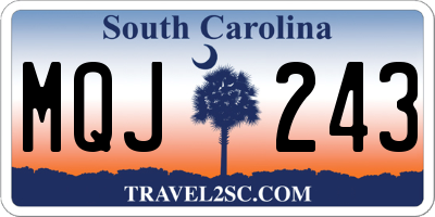 SC license plate MQJ243