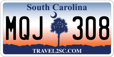 SC license plate MQJ308