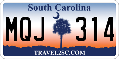SC license plate MQJ314