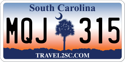 SC license plate MQJ315