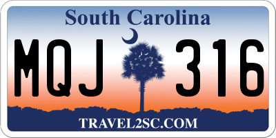 SC license plate MQJ316