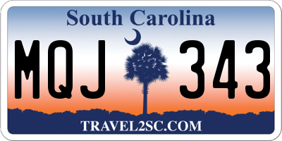 SC license plate MQJ343