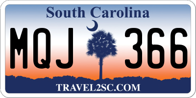 SC license plate MQJ366