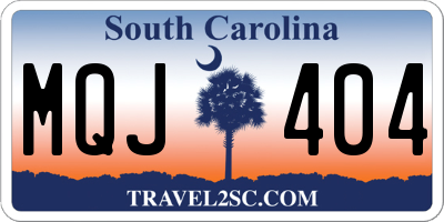SC license plate MQJ404