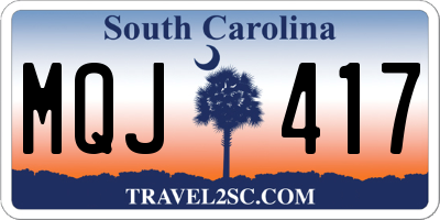 SC license plate MQJ417