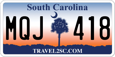 SC license plate MQJ418