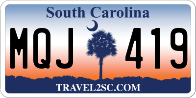 SC license plate MQJ419