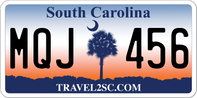 SC license plate MQJ456