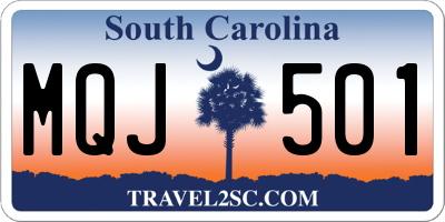 SC license plate MQJ501