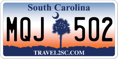 SC license plate MQJ502