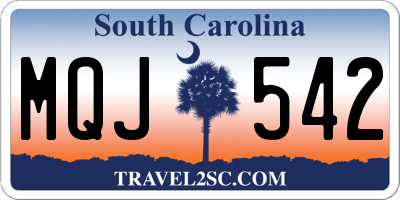 SC license plate MQJ542