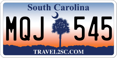 SC license plate MQJ545