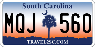 SC license plate MQJ560