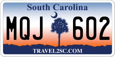 SC license plate MQJ602