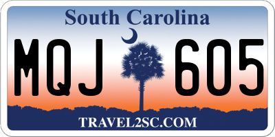SC license plate MQJ605