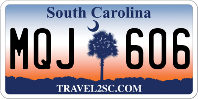 SC license plate MQJ606