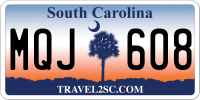 SC license plate MQJ608