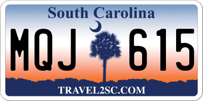 SC license plate MQJ615