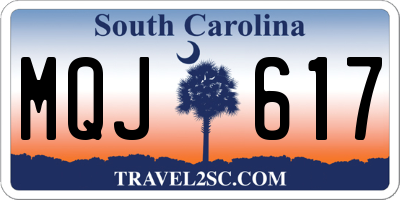 SC license plate MQJ617