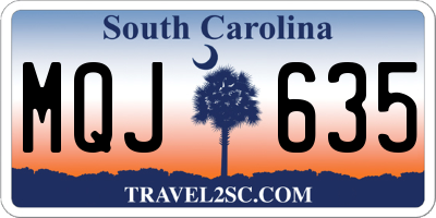 SC license plate MQJ635