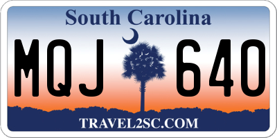 SC license plate MQJ640