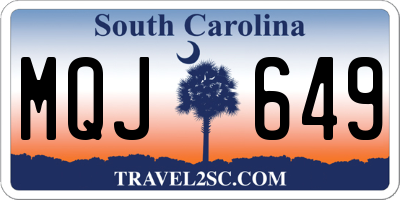 SC license plate MQJ649