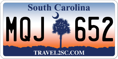 SC license plate MQJ652