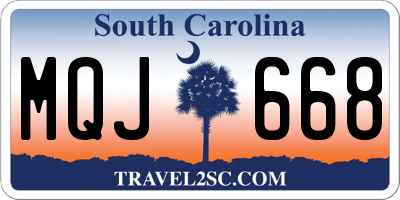 SC license plate MQJ668